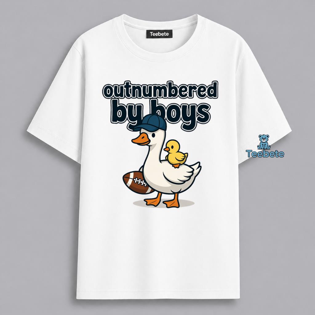 Outnumbered By Boys Funny Mom Goose Shirt