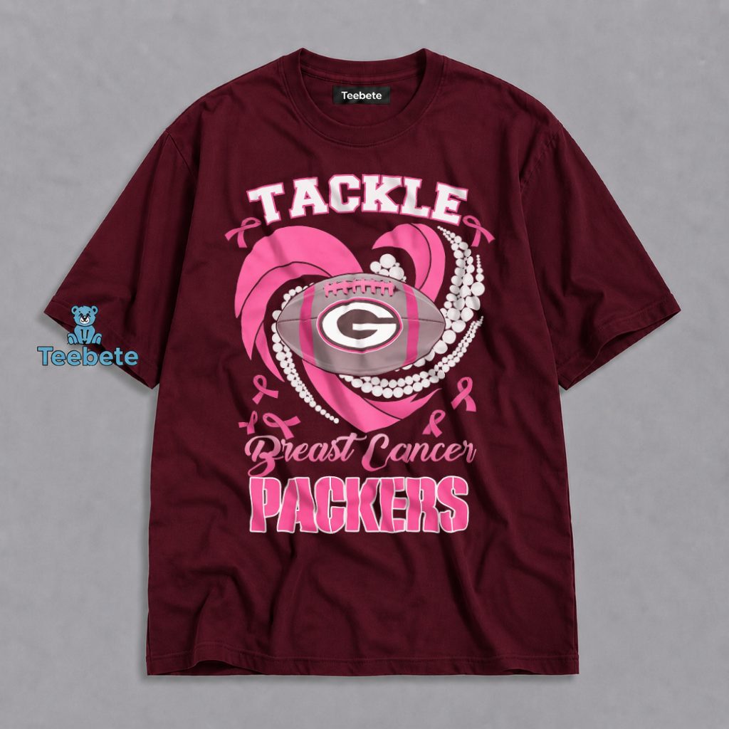Packers Breast Cancer Awareness Pink Ribbon Heart Shirt