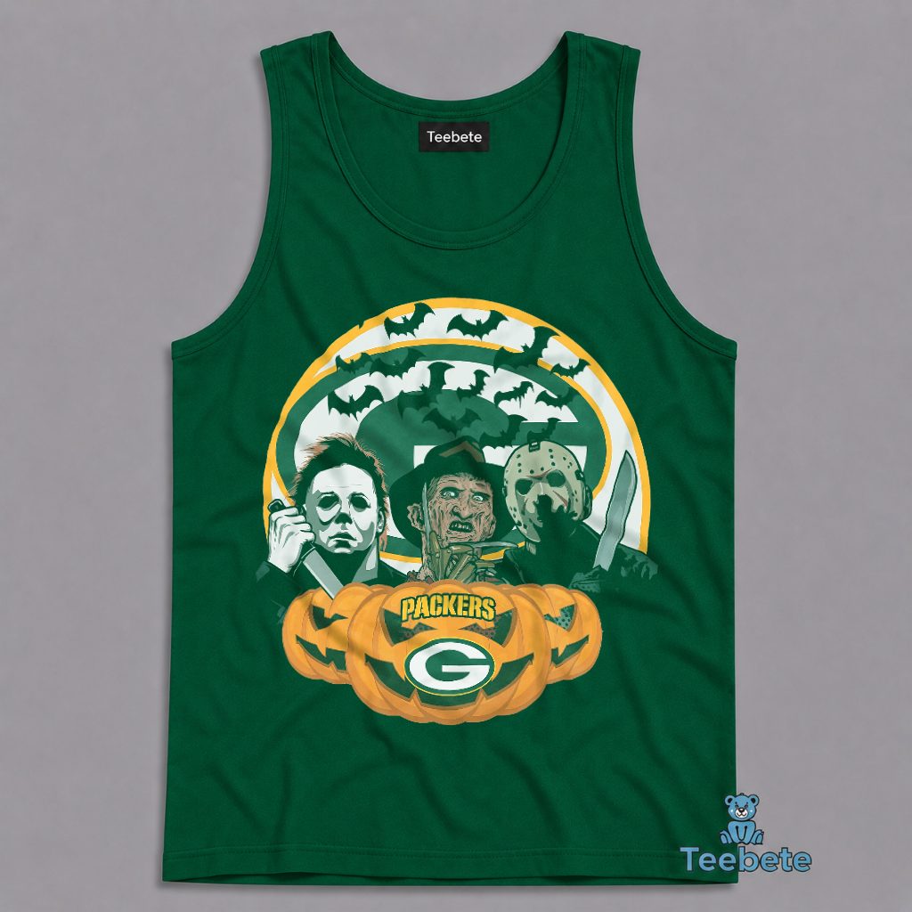 Packers Michael Myers Freddy Krueger Jason Halloween Fan Tanktop Packers Michael Myers Freddy Krueger Jason Halloween Fan Tanktop
