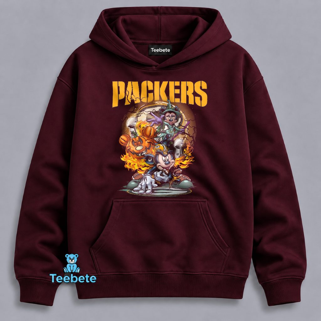 Packers Mickey Minnie Mouse Pumpkin Witch Halloween Hoodie Packers Mickey Minnie Mouse Pumpkin Witch Halloween Hoodie