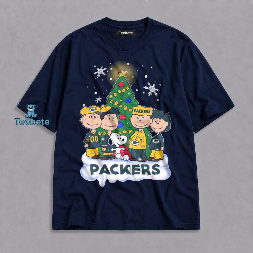 Packers Snoopy Charlie Brown Christmas Holiday Tree Shirt