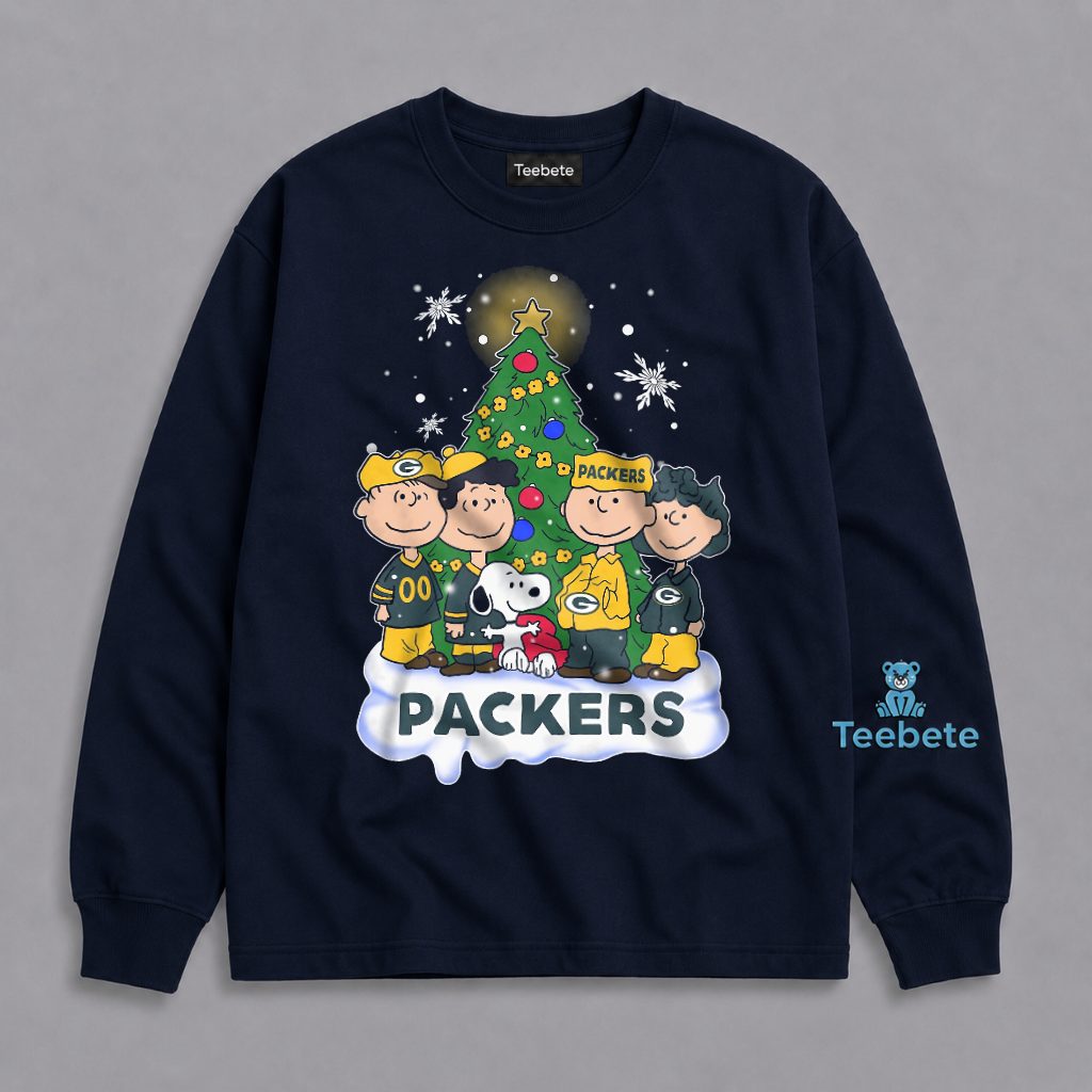 Packers Snoopy Charlie Brown Christmas Holiday Tree Long Sleeve Packers Snoopy Charlie Brown Christmas Holiday Tree Long Sleeve