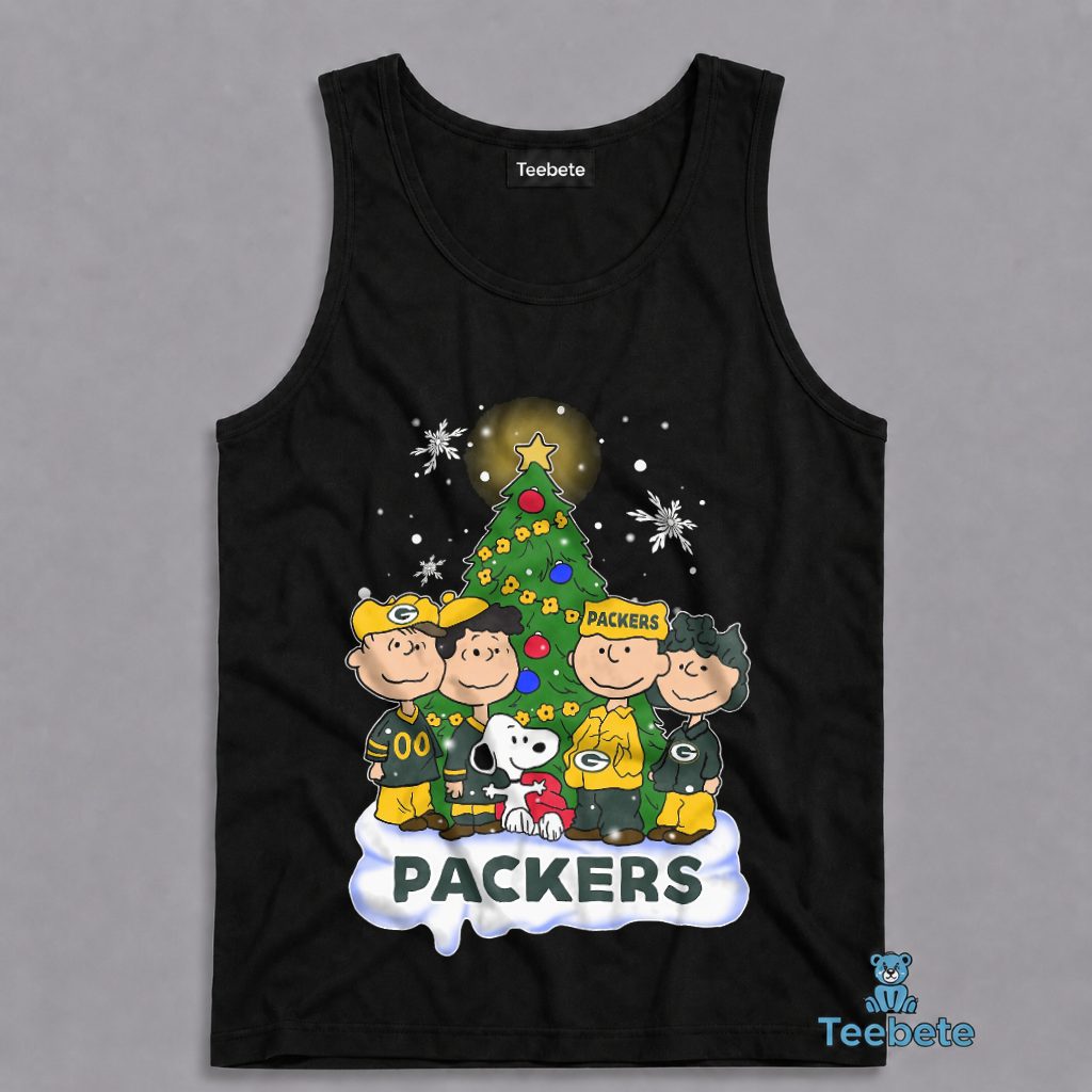 Packers Snoopy Charlie Brown Christmas Holiday Tree Tanktop Packers Snoopy Charlie Brown Christmas Holiday Tree Tanktop