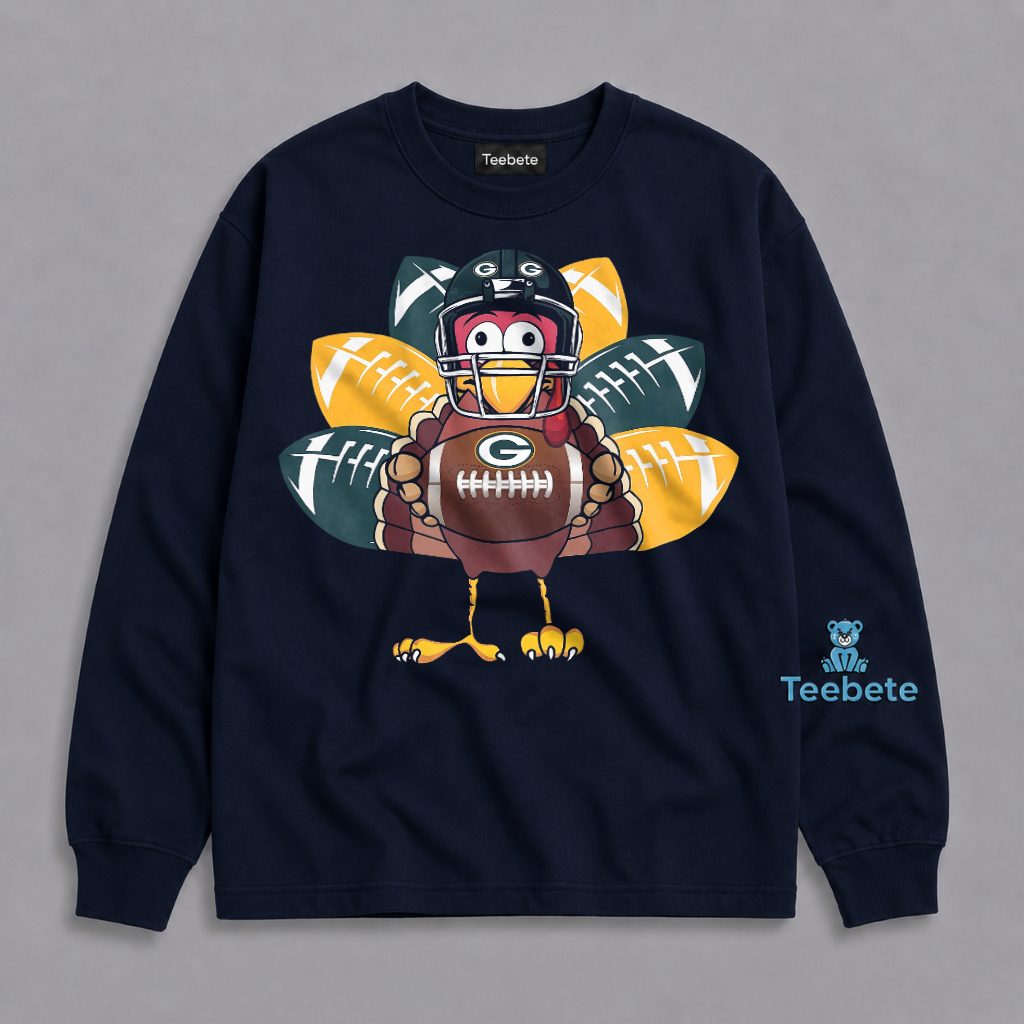 Packers Thanksgiving Turkey Football Helmet Funny Fan Long Sleeve Packers Thanksgiving Turkey Football Helmet Funny Fan Long Sleeve