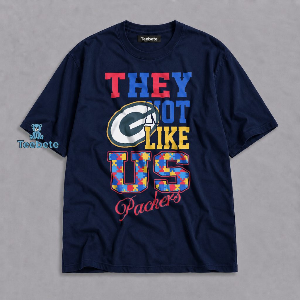 Packers They Not Like Us Autism Puzzle Piece Shirt