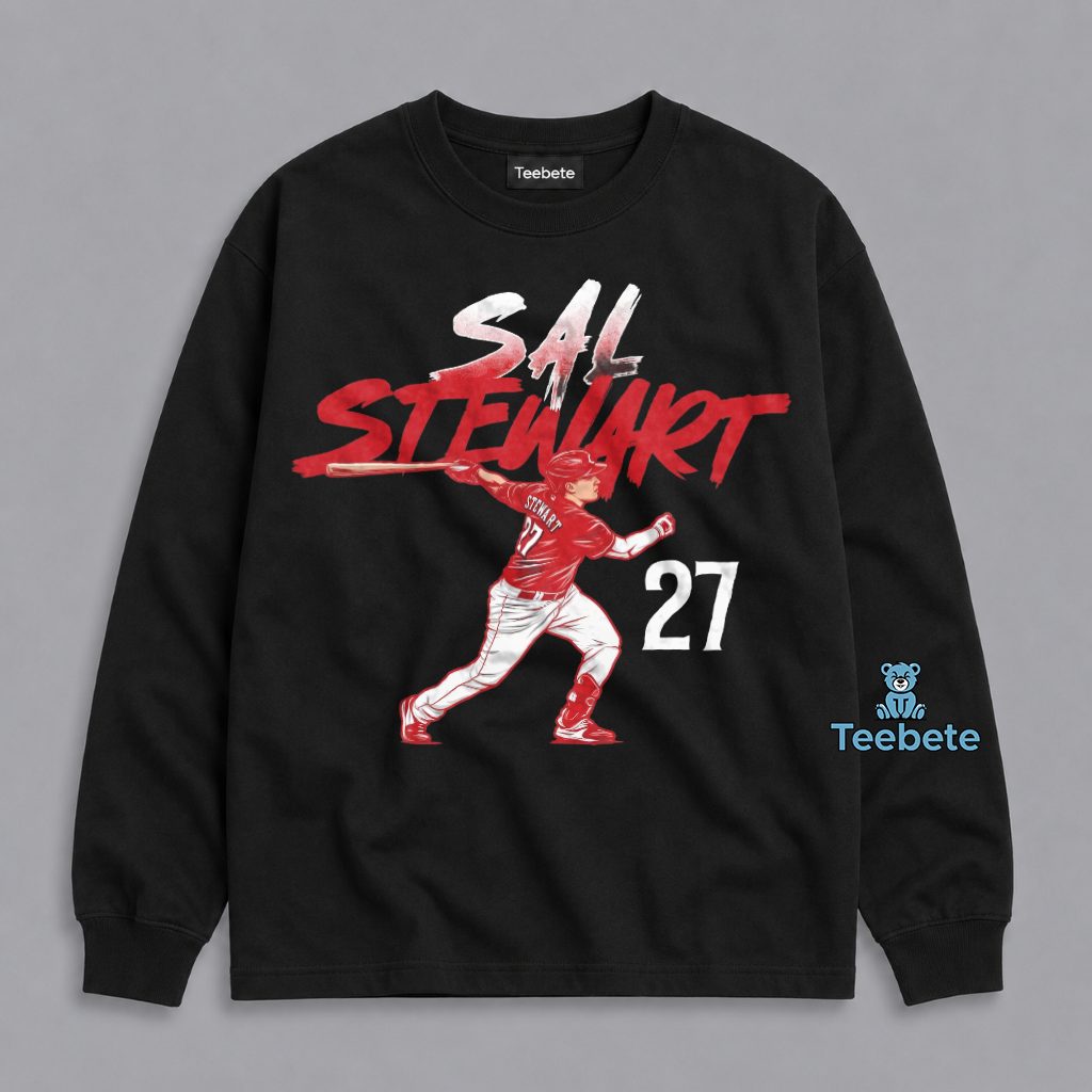 Sal Stewart 27 Cincinnati Reds Baseball Player Fan Long Sleeve Sal Stewart 27 Cincinnati Reds Baseball Player Fan Long Sleeve