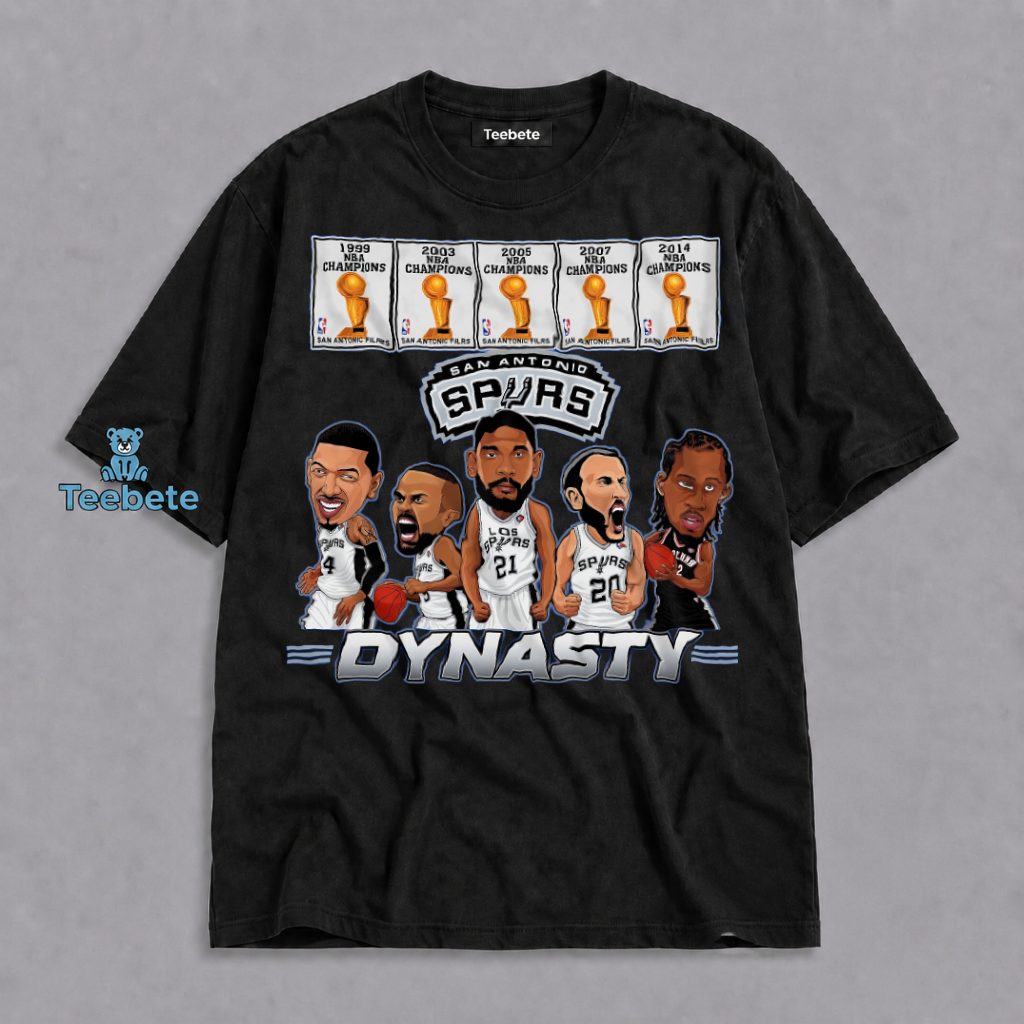 San Antonio Spurs Dynasty 5 NBA Championships Caricature Shirt