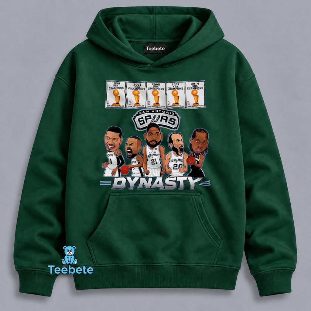 San Antonio Spurs Dynasty 5 NBA Championships Caricature Hoodie San Antonio Spurs Dynasty 5 NBA Championships Caricature Hoodie