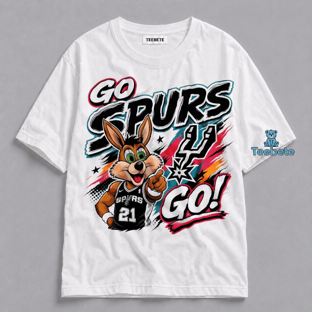 San Antonio Spurs Go Spurs Go Coyote Mascot Comic Style Shirt
