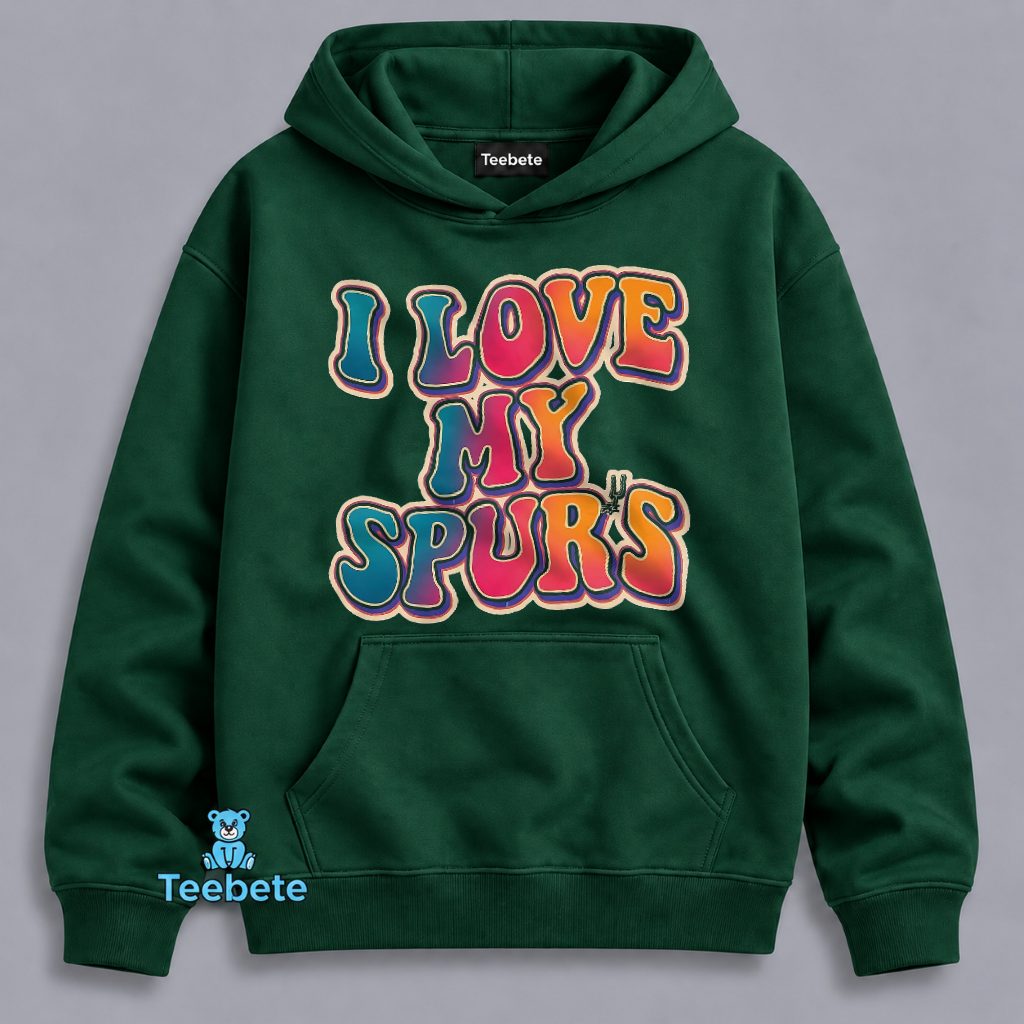 San Antonio Spurs I Love My Spurs Groovy Retro Colorful Hoodie San Antonio Spurs I Love My Spurs Groovy Retro Colorful Hoodie