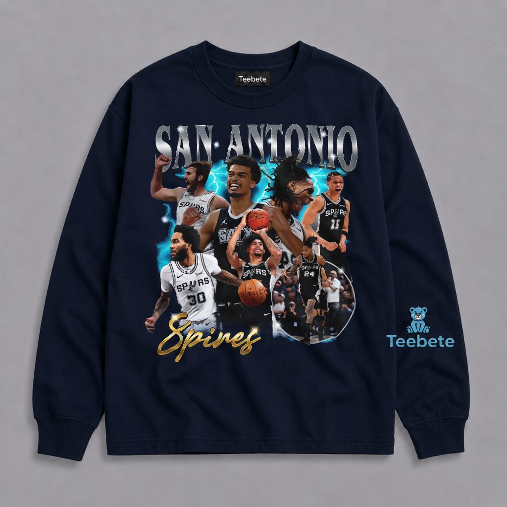 San Antonio Spurs Players Collage Bootleg Rap Style Vintage Long Sleeve San Antonio Spurs Players Collage Bootleg Rap Style Vintage Long Sleeve