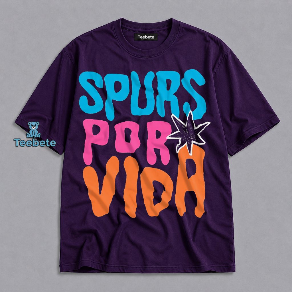 San Antonio Spurs Por Vida Colorful Groovy Fan Shirt