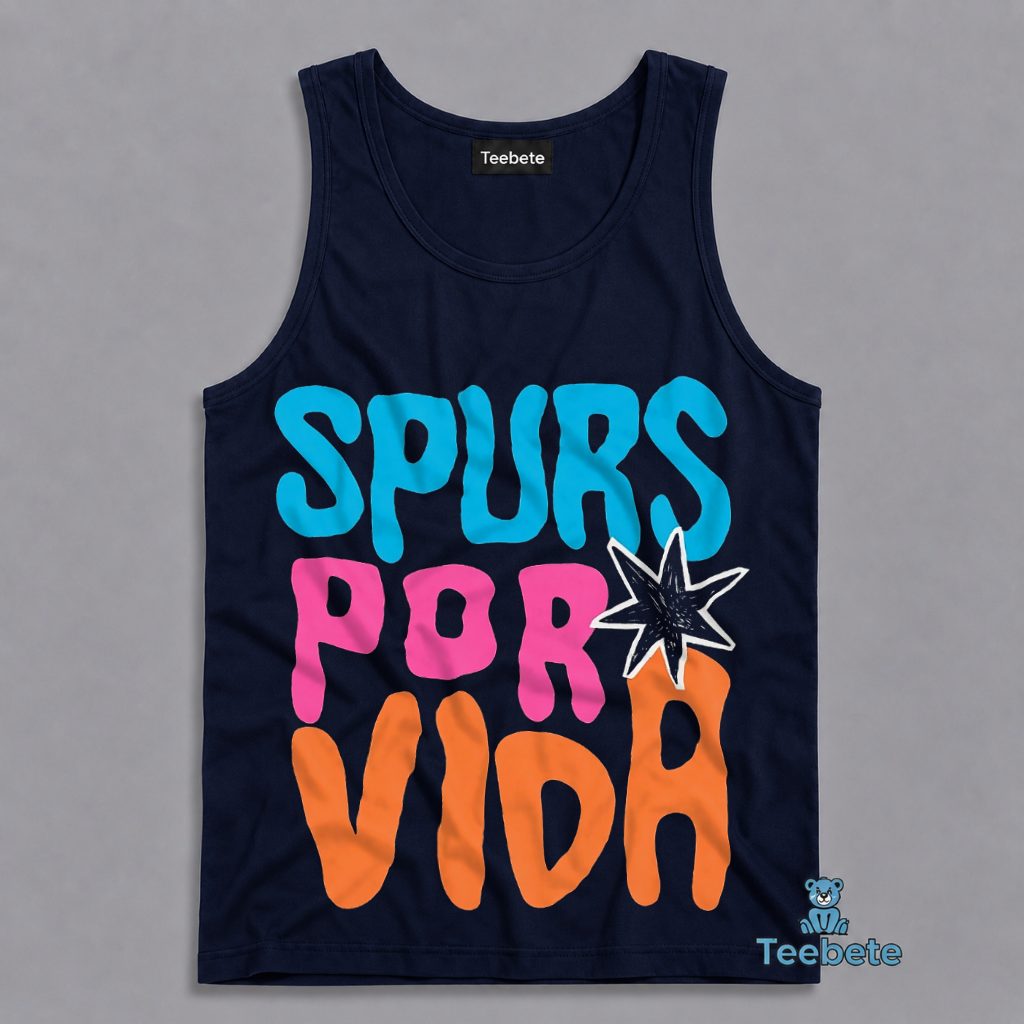 San Antonio Spurs Por Vida Colorful Groovy Fan Tanktop San Antonio Spurs Por Vida Colorful Groovy Fan Tanktop