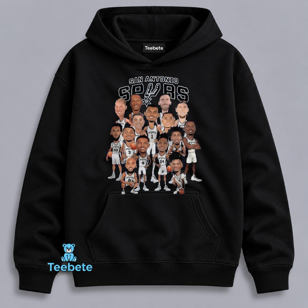 San Antonio Spurs Team Caricature Cartoon Players Hoodie San Antonio Spurs Team Caricature Cartoon Players Hoodie