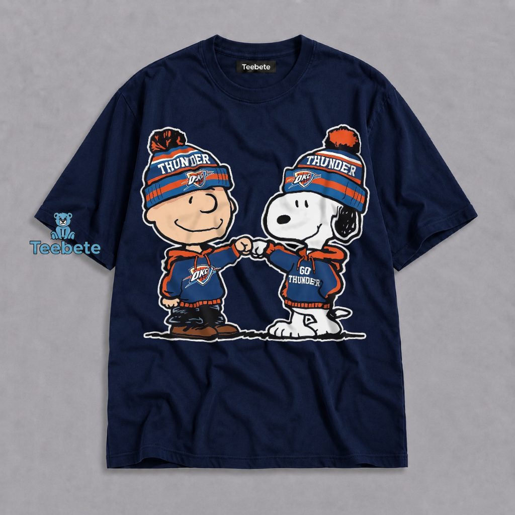 Snoopy And Charlie Brown Go Thunder OKC Fist Bump Shirt