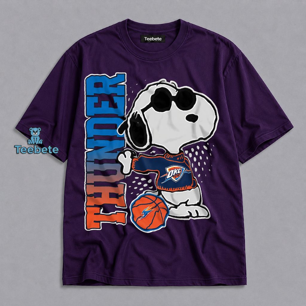 Snoopy Cool OKC Thunder Basketball Jersey Shirt