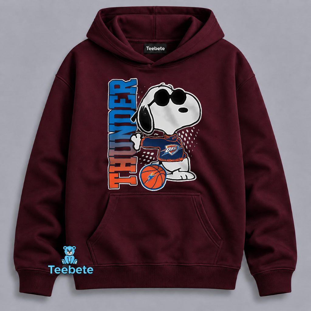 Snoopy Cool OKC Thunder Basketball Jersey Hoodie Snoopy Cool OKC Thunder Basketball Jersey Hoodie