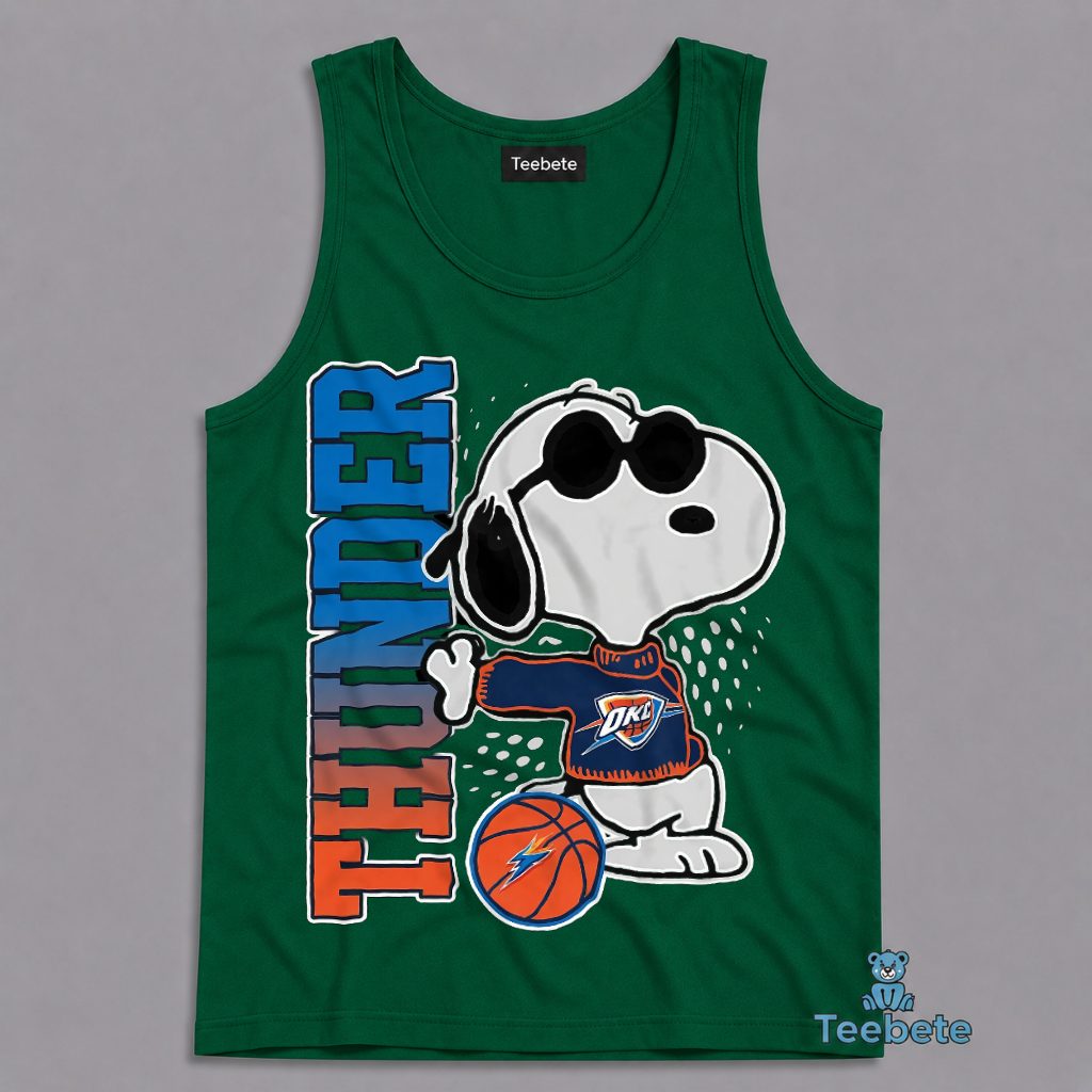 Snoopy Cool OKC Thunder Basketball Jersey Tanktop Snoopy Cool OKC Thunder Basketball Jersey Tanktop