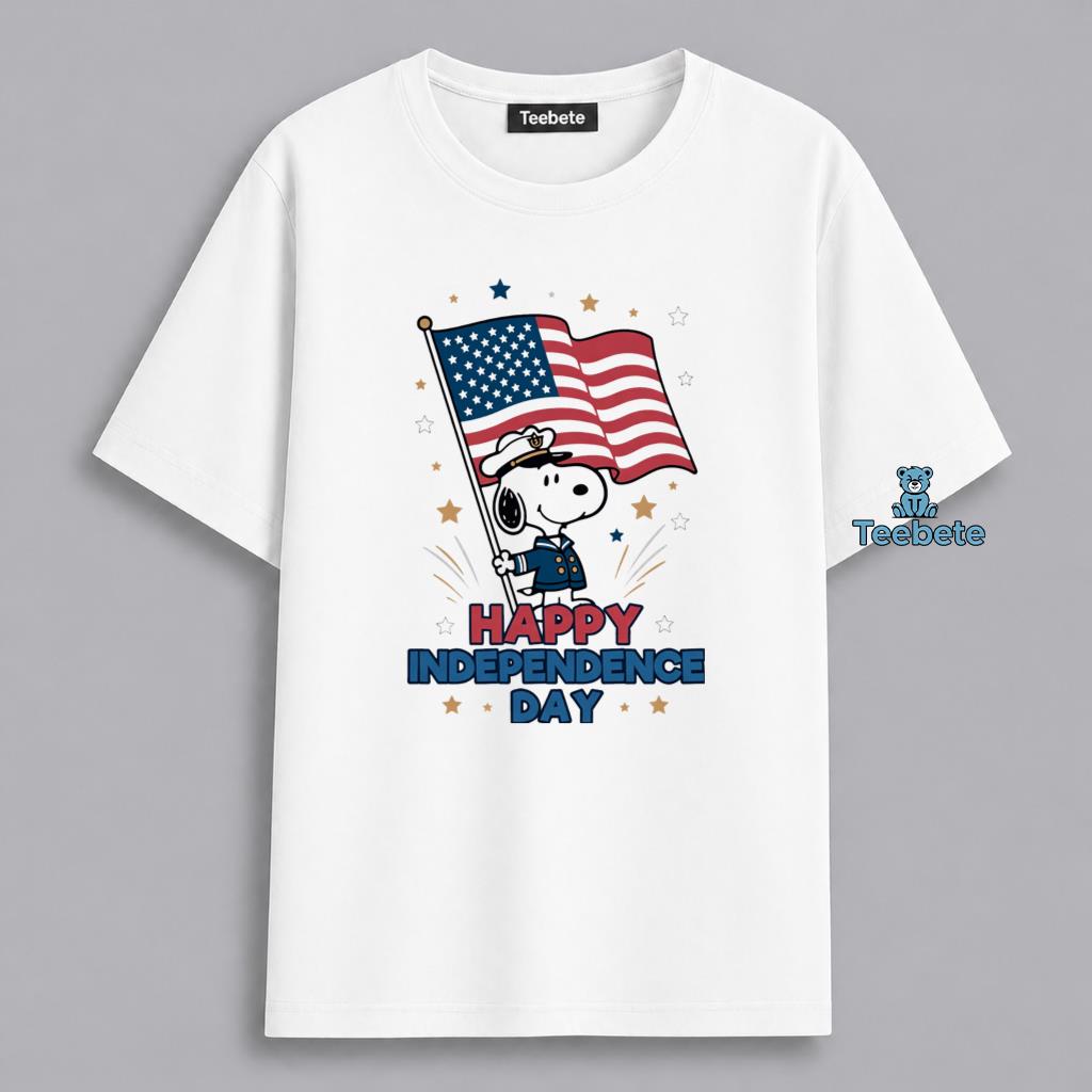 Snoopy Independence Day American Flag Military Style Shirt