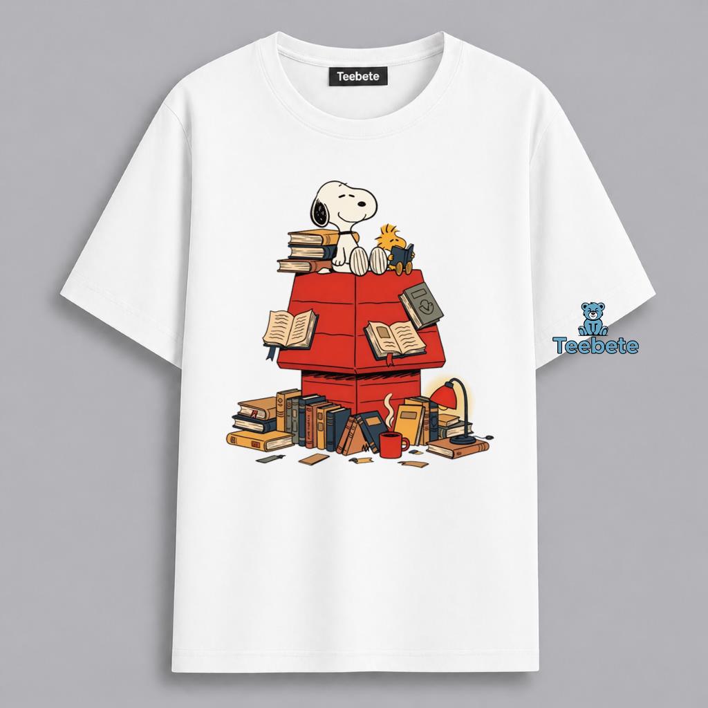 Snoopy Woodstock Book Lover Graphic Shirt