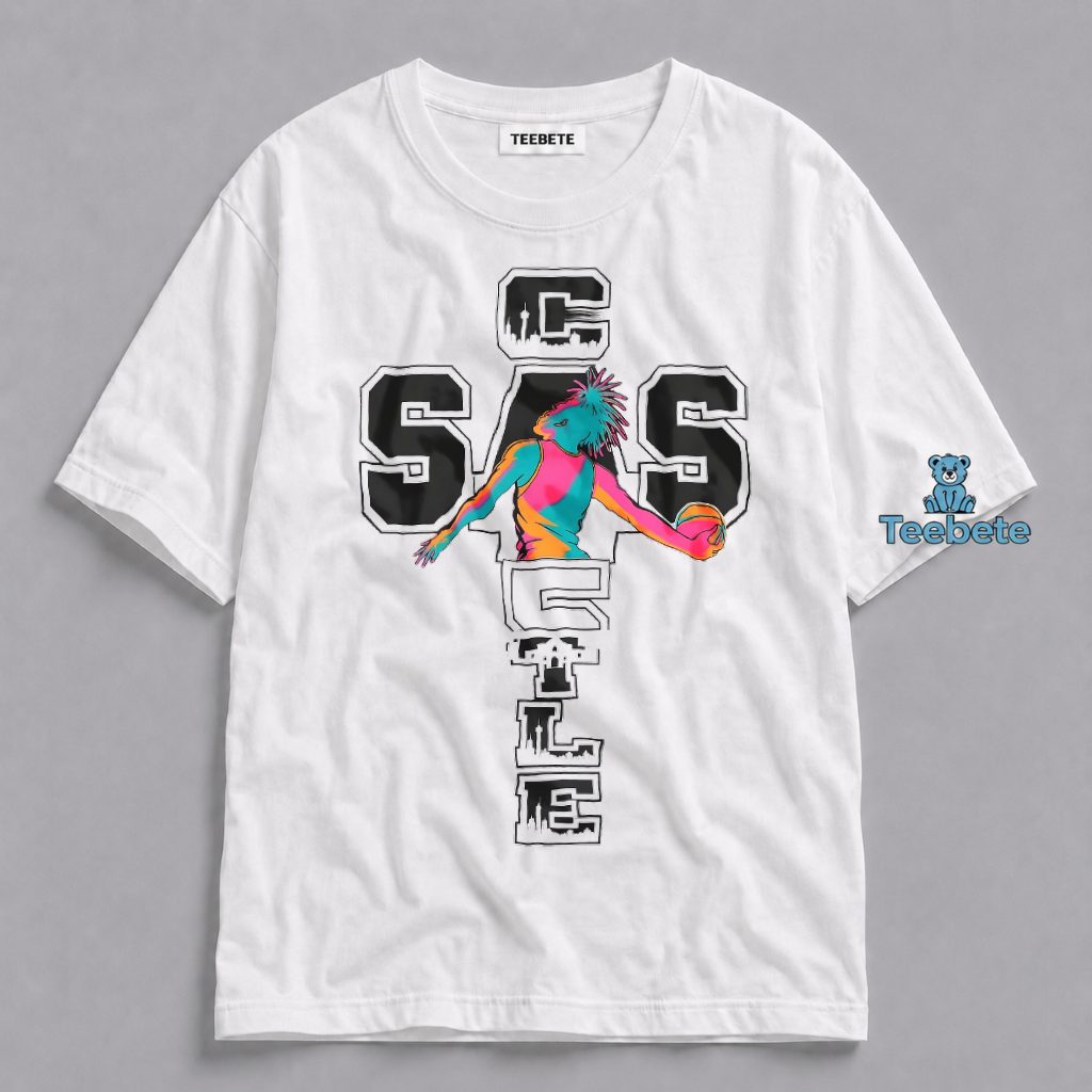 Stephan Castle San Antonio Spurs SA Castle Cross Typography Basketball Shirt