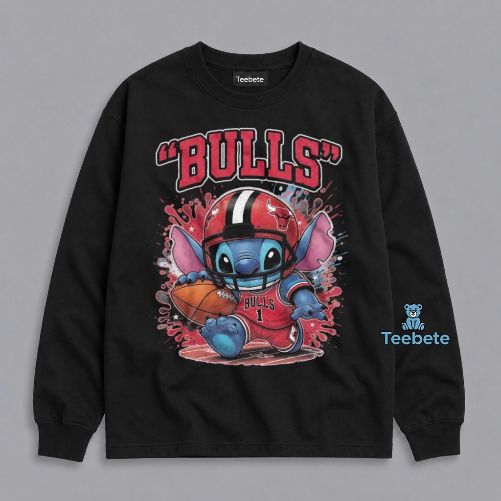 Stitch Disney Chicago Bulls Basketball Lover Long Sleeve Stitch Disney Chicago Bulls Basketball Lover Long Sleeve