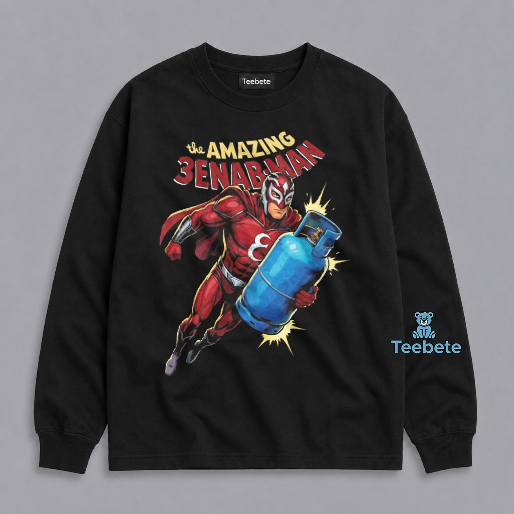 The Amazing 3enarman Superhero Gas Tank Parody Funny Long Sleeve The Amazing 3enarman Superhero Gas Tank Parody Funny Long Sleeve