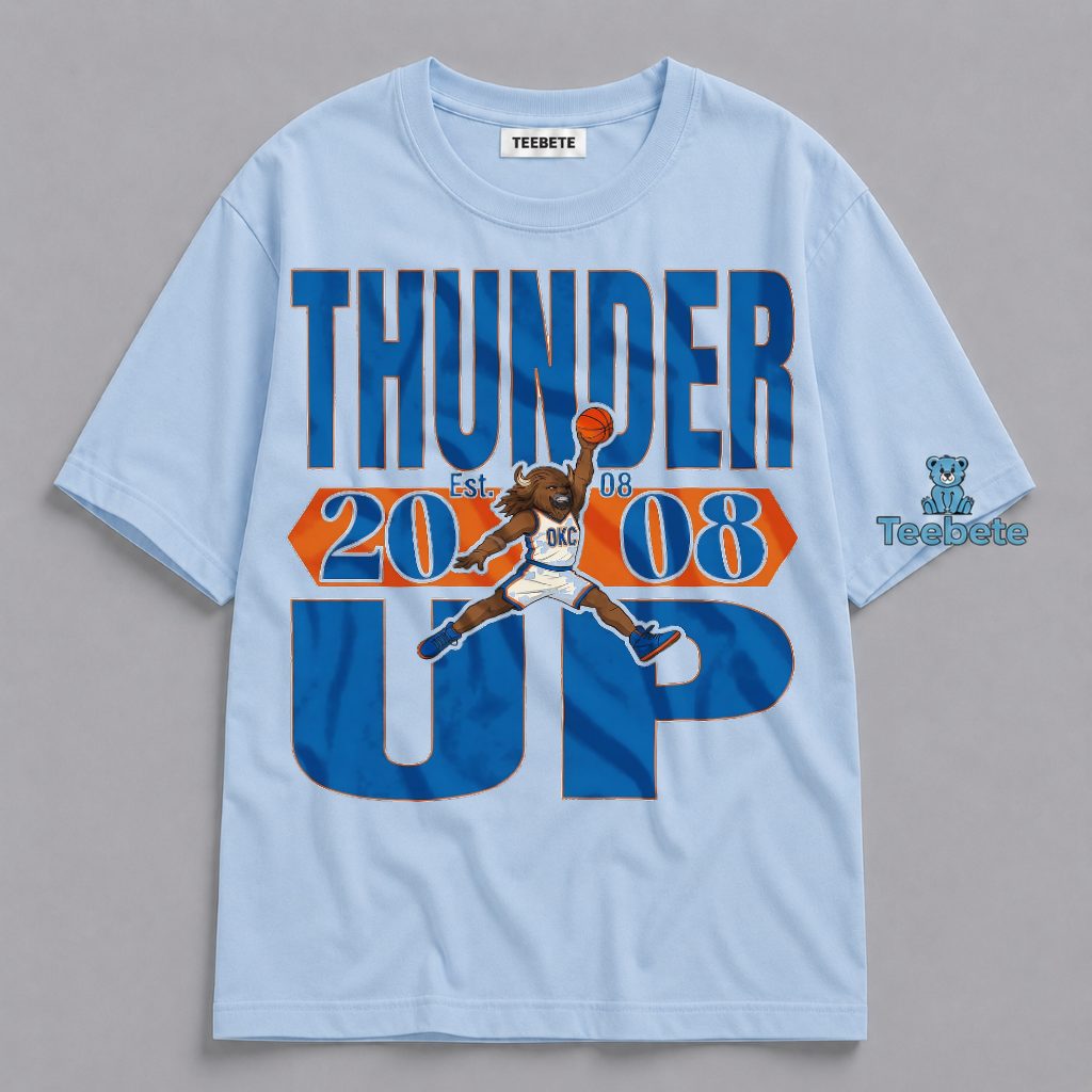 Thunder Up Est 2008 OKC Retro Distressed Dunk Shirt