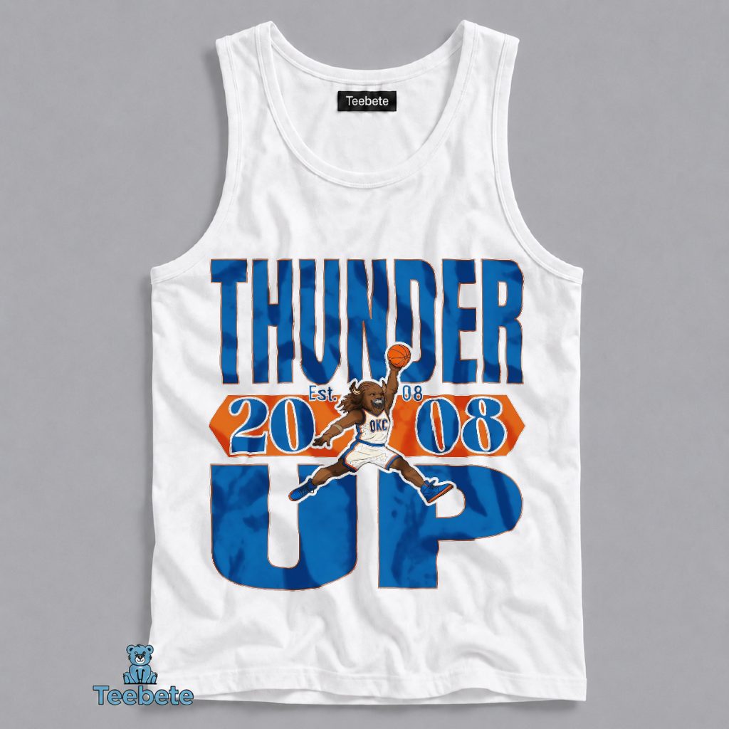 Thunder Up Est 2008 OKC Retro Distressed Dunk Tanktop Thunder Up Est 2008 OKC Retro Distressed Dunk Tanktop