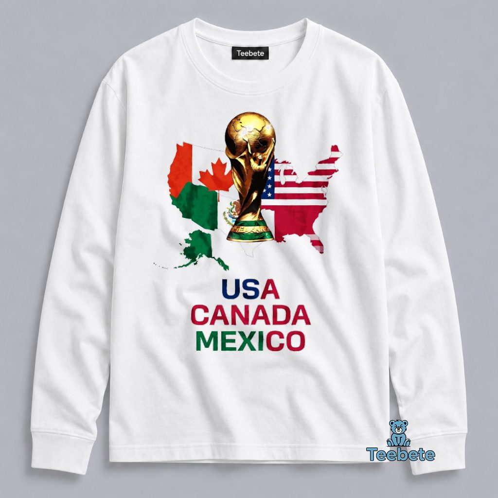 USA Canada Mexico 2026 World Cup Trophy Host Nations Long Sleeve USA Canada Mexico 2026 World Cup Trophy Host Nations Long Sleeve