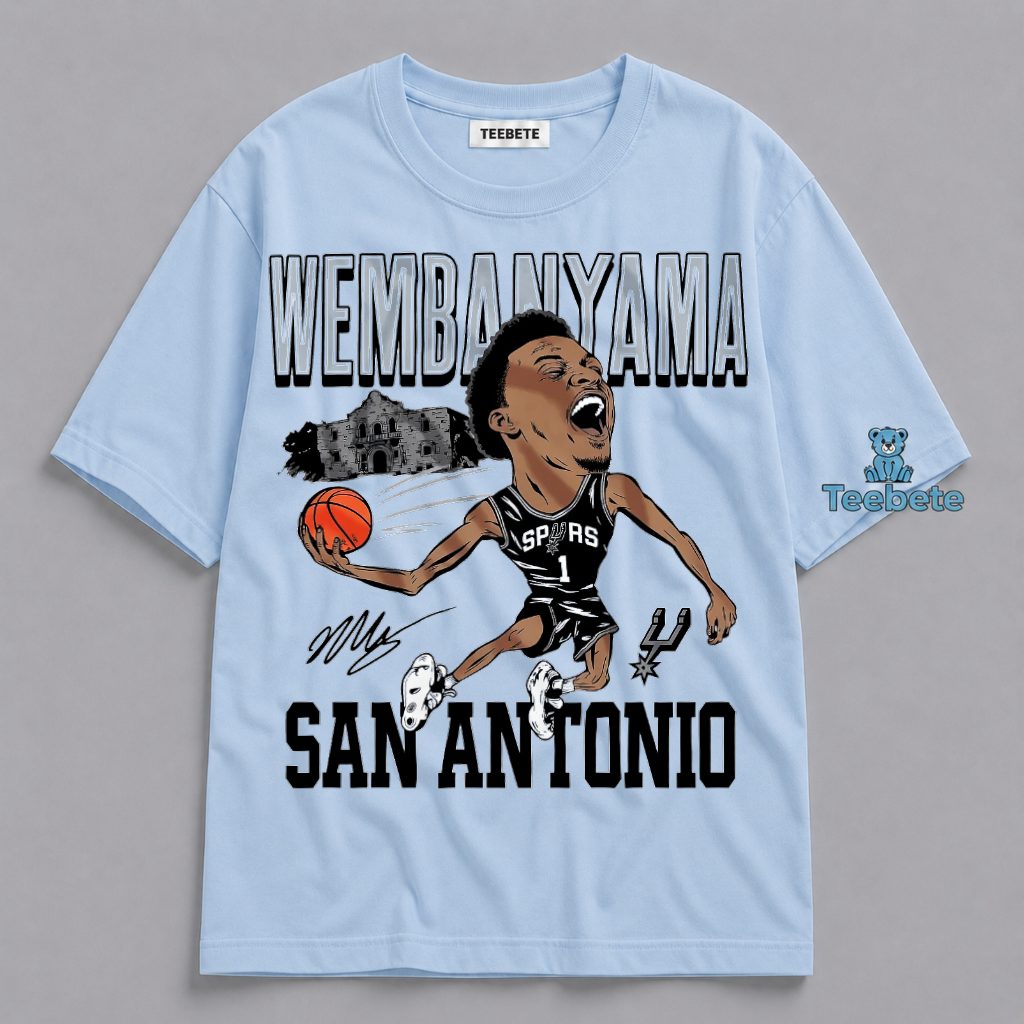 Victor Wembanyama San Antonio Spurs Caricature Dunk Signature Shirt