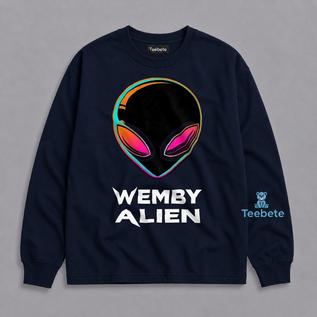 Victor Wembanyama Wemby Alien Colorful Neon Logo Long Sleeve Victor Wembanyama Wemby Alien Colorful Neon Logo Long Sleeve
