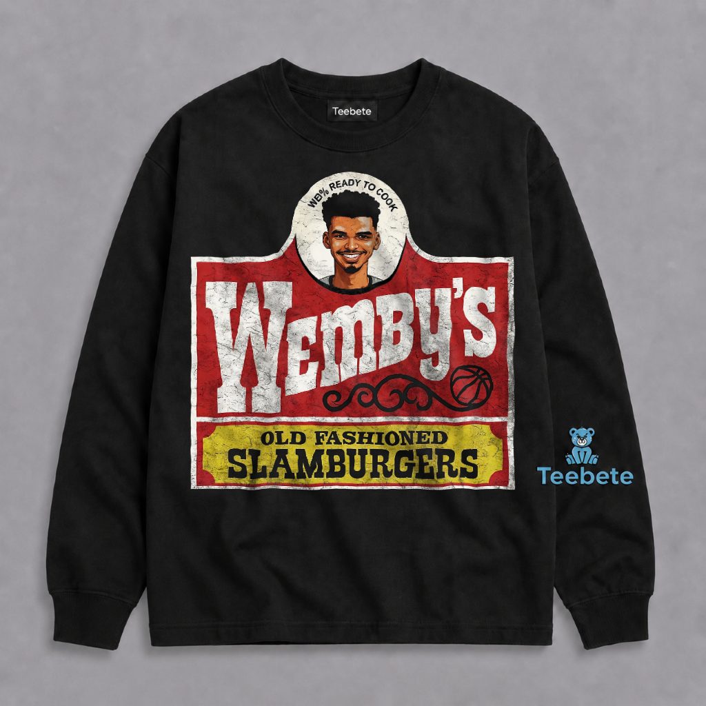 Victor Wembanyama Wemby's Old Fashioned Slamburgers Parody Vintage Long Sleeve Victor Wembanyama Wemby's Old Fashioned Slamburgers Parody Vintage Long Sleeve
