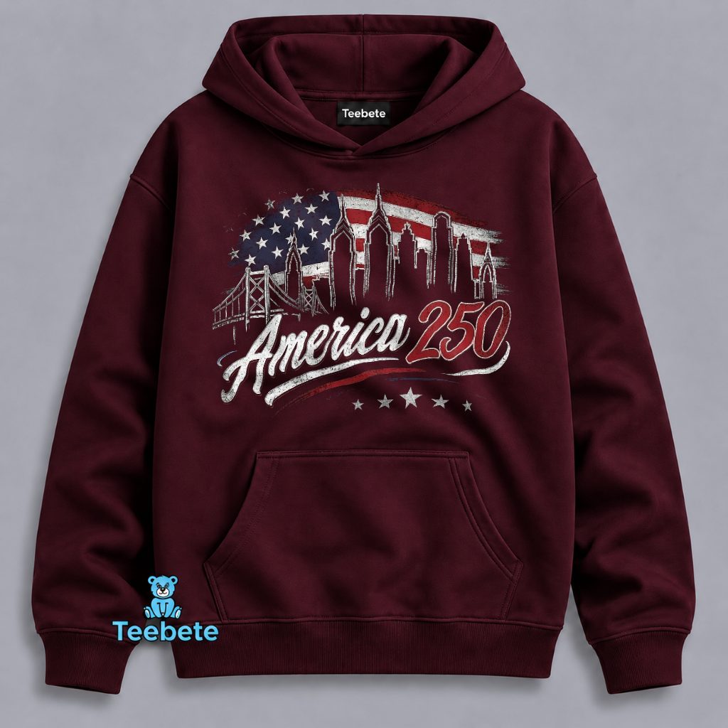 America 250 Philadelphia Skyline Patriotic Celebration Hoodie America 250 Philadelphia Skyline Patriotic Celebration Hoodie