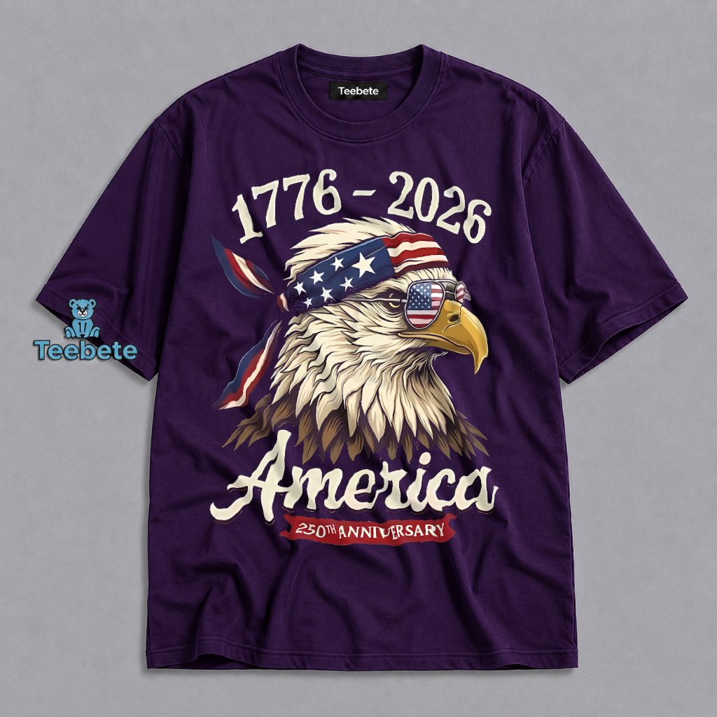 America 250th Anniversary 1776 2026 Patriotic Bald Eagle Shirt