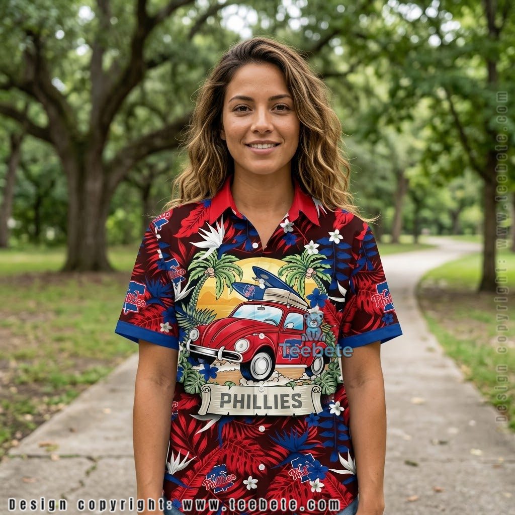 Beetle Car Philadelphia Phillies Beach Shirt