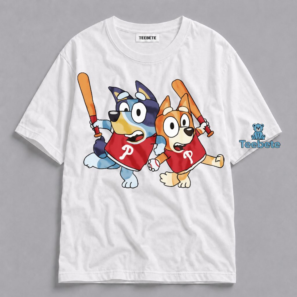 Bluey Bingo Phillies Baseball Shirt