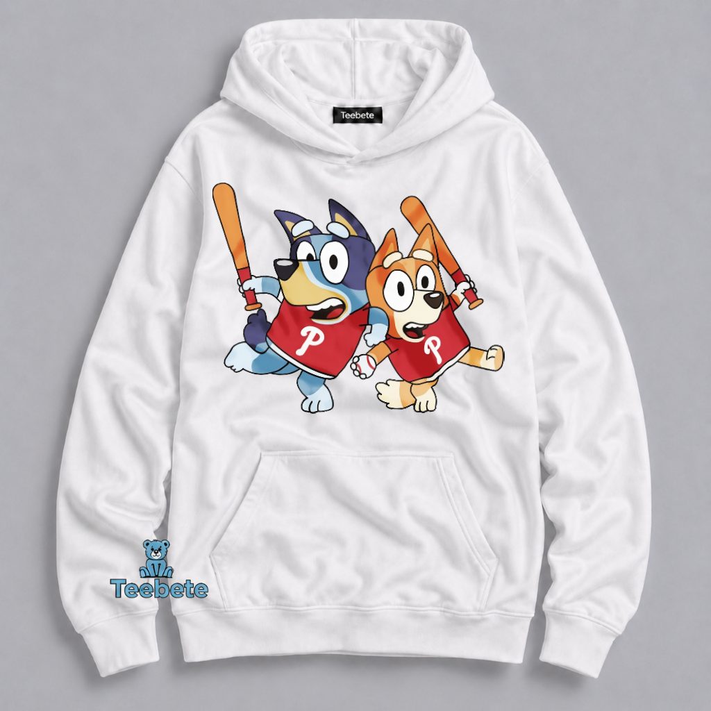 Bluey Bingo Phillies Baseball Hoodie Bluey Bingo Phillies Baseball Hoodie