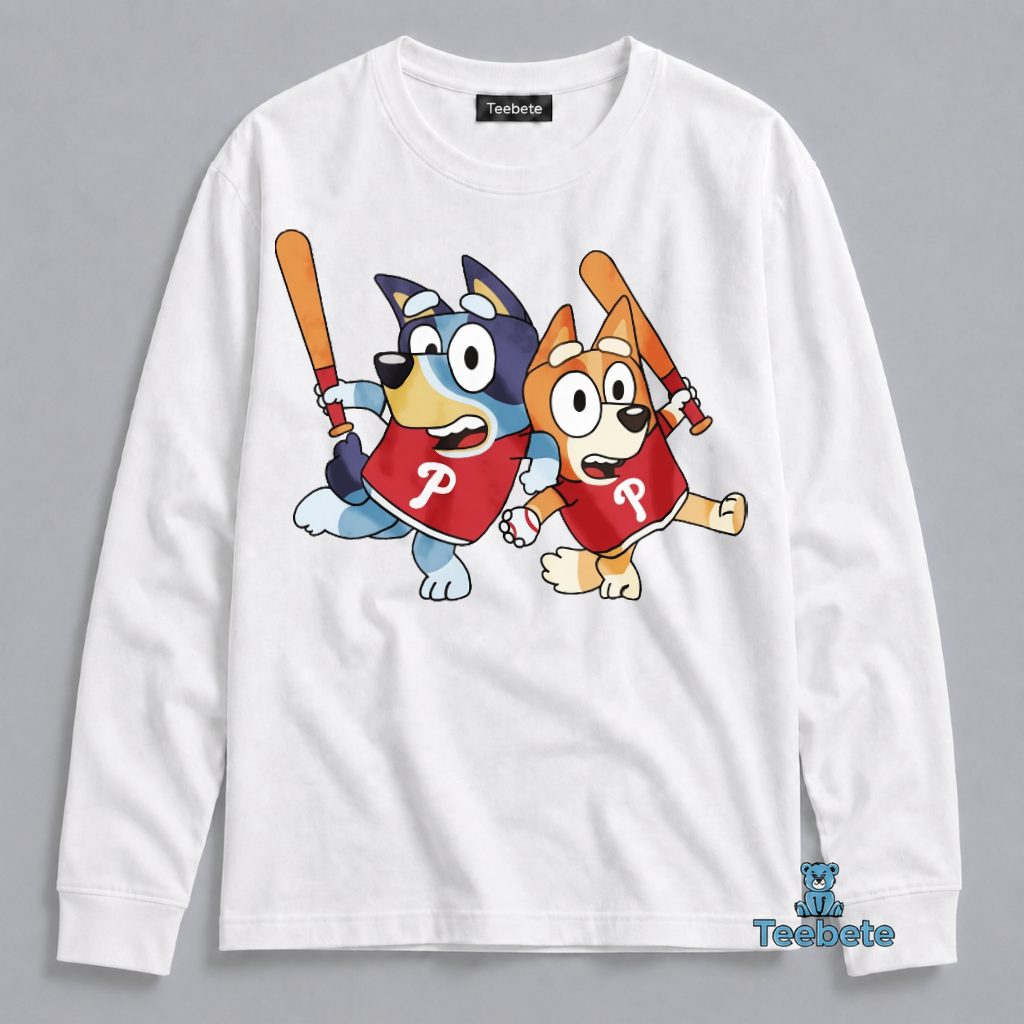 Bluey Bingo Phillies Baseball Long Sleeve Bluey Bingo Phillies Baseball Long Sleeve