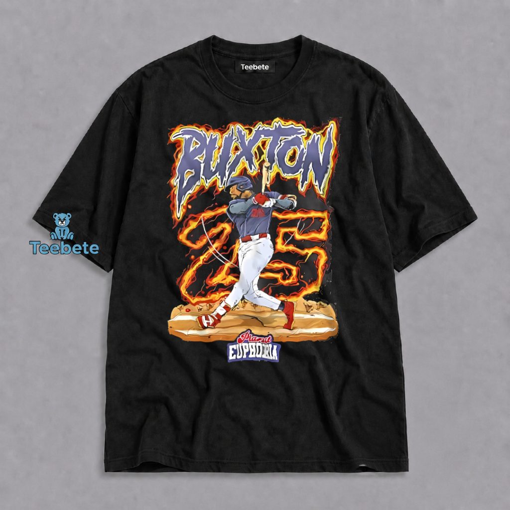 Buxton 25 Baseball Player Fire Vintage Retro Fan Shirt