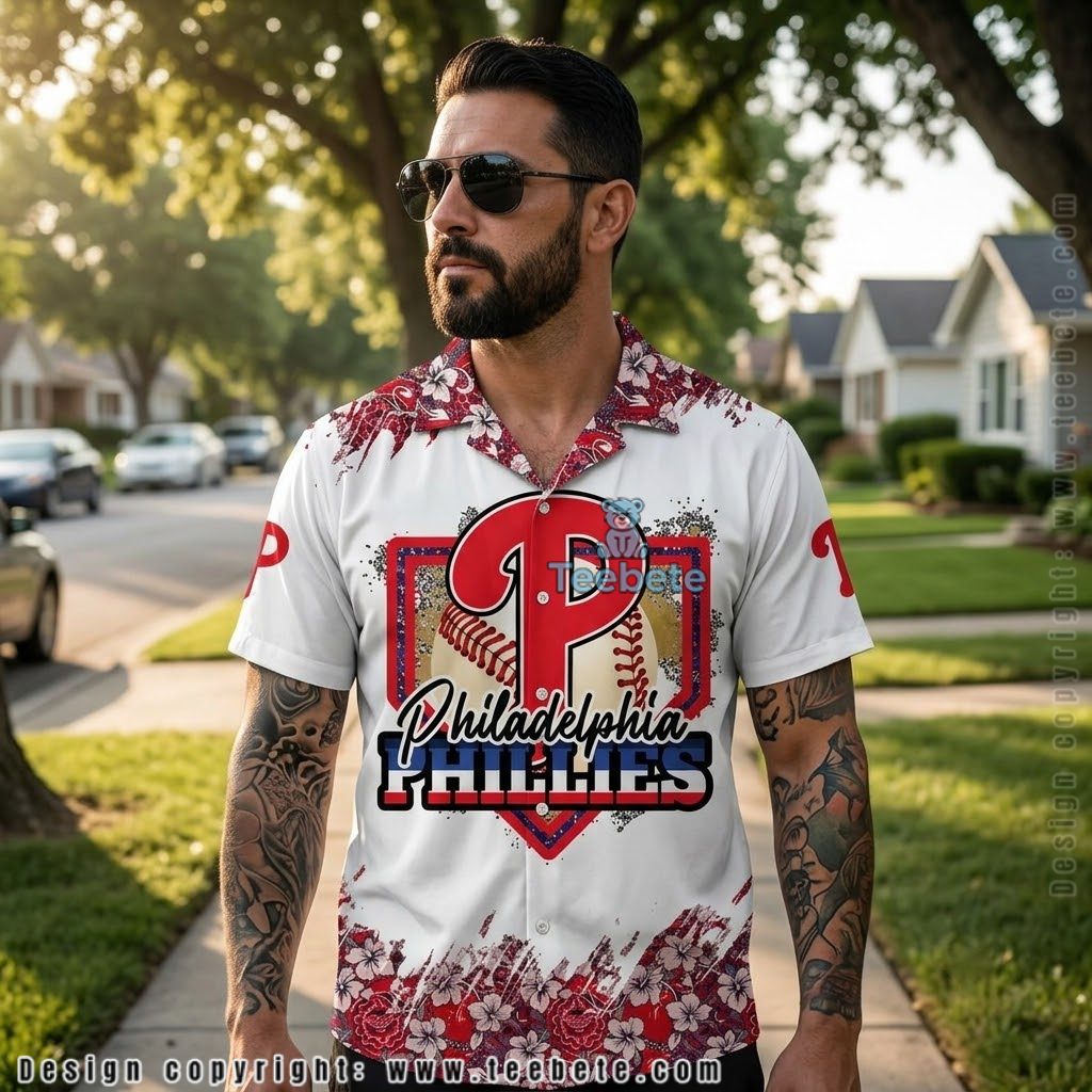 Cherry Blossom Philadelphia Phillies Beach Shirt