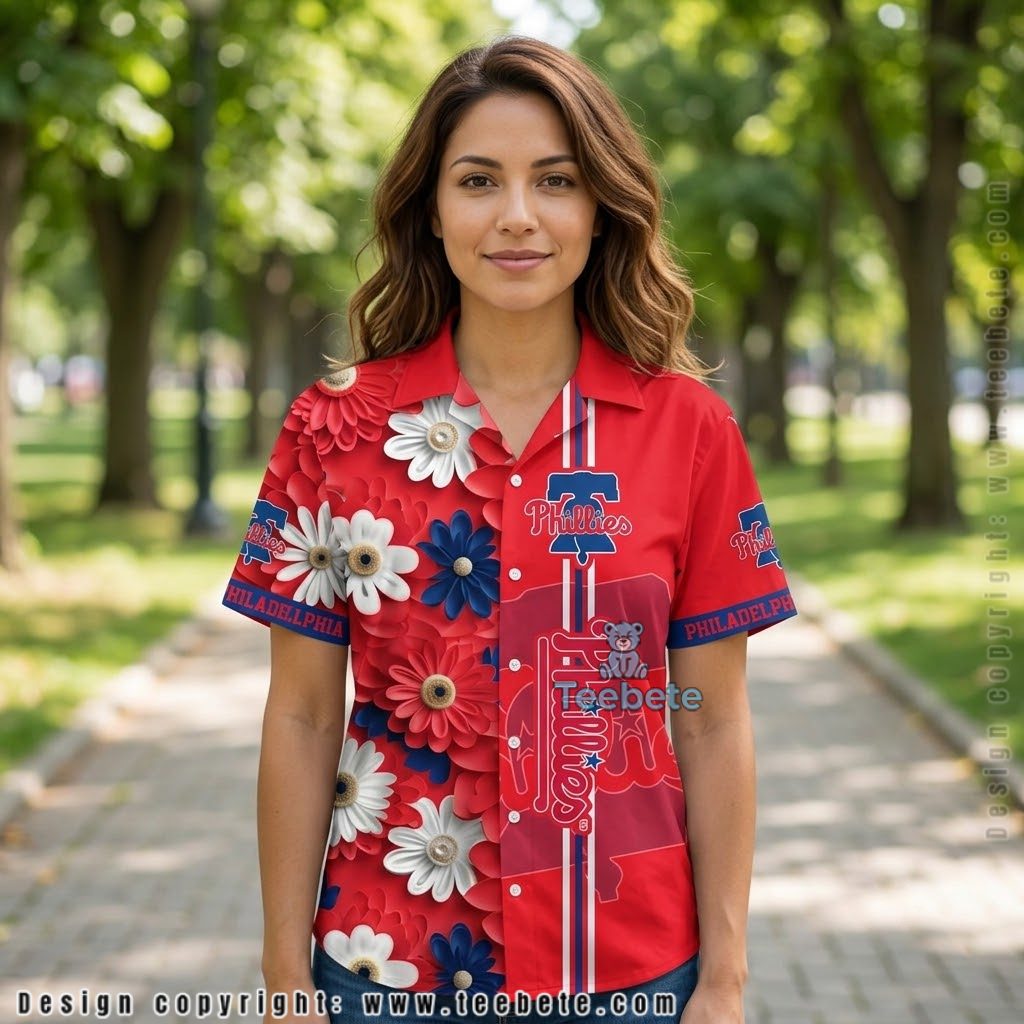 Daisy Stripe Philadelphia Phillies Beach Shirt