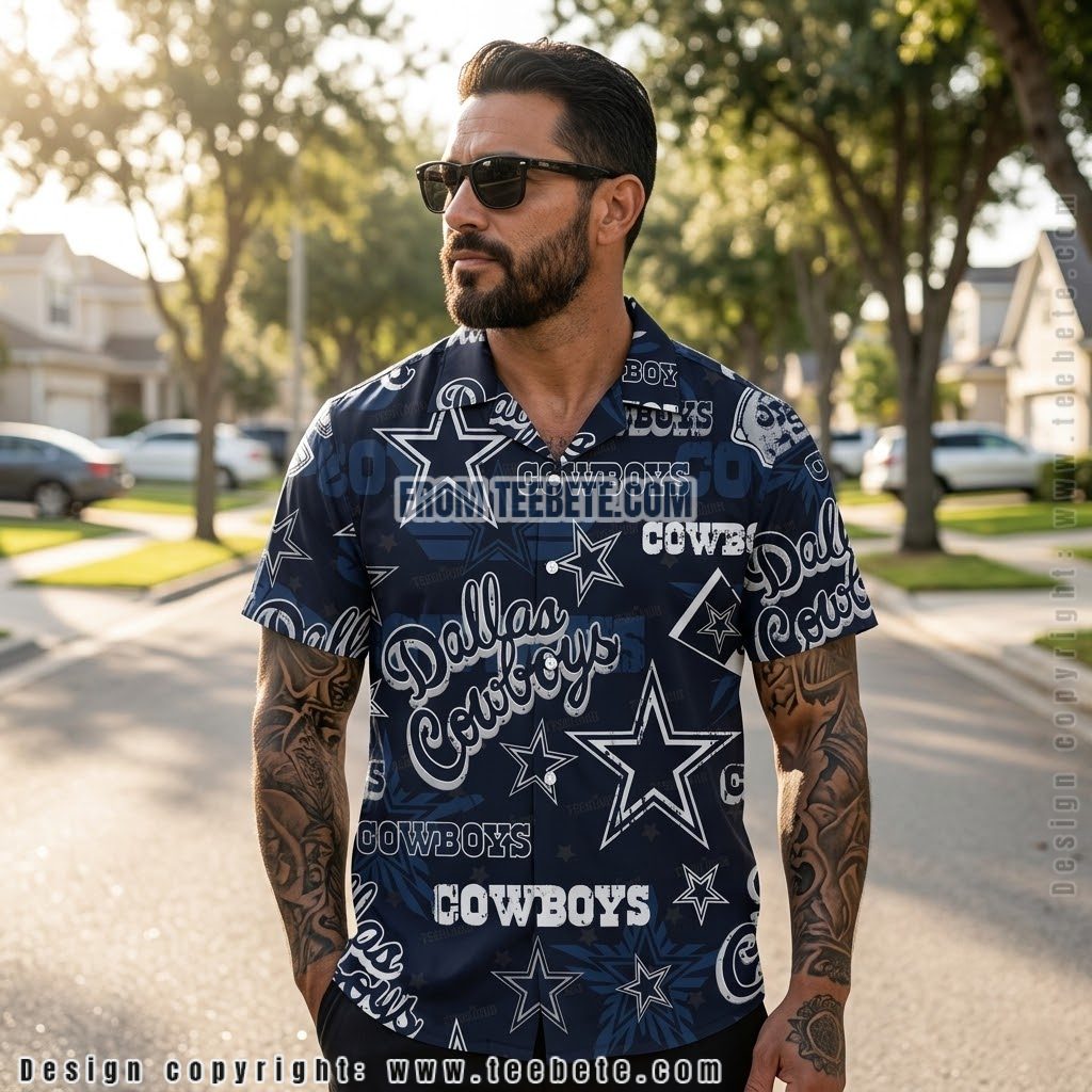 Dallas Cowboys Baby Yoda Tiki Hawaiian Shirt