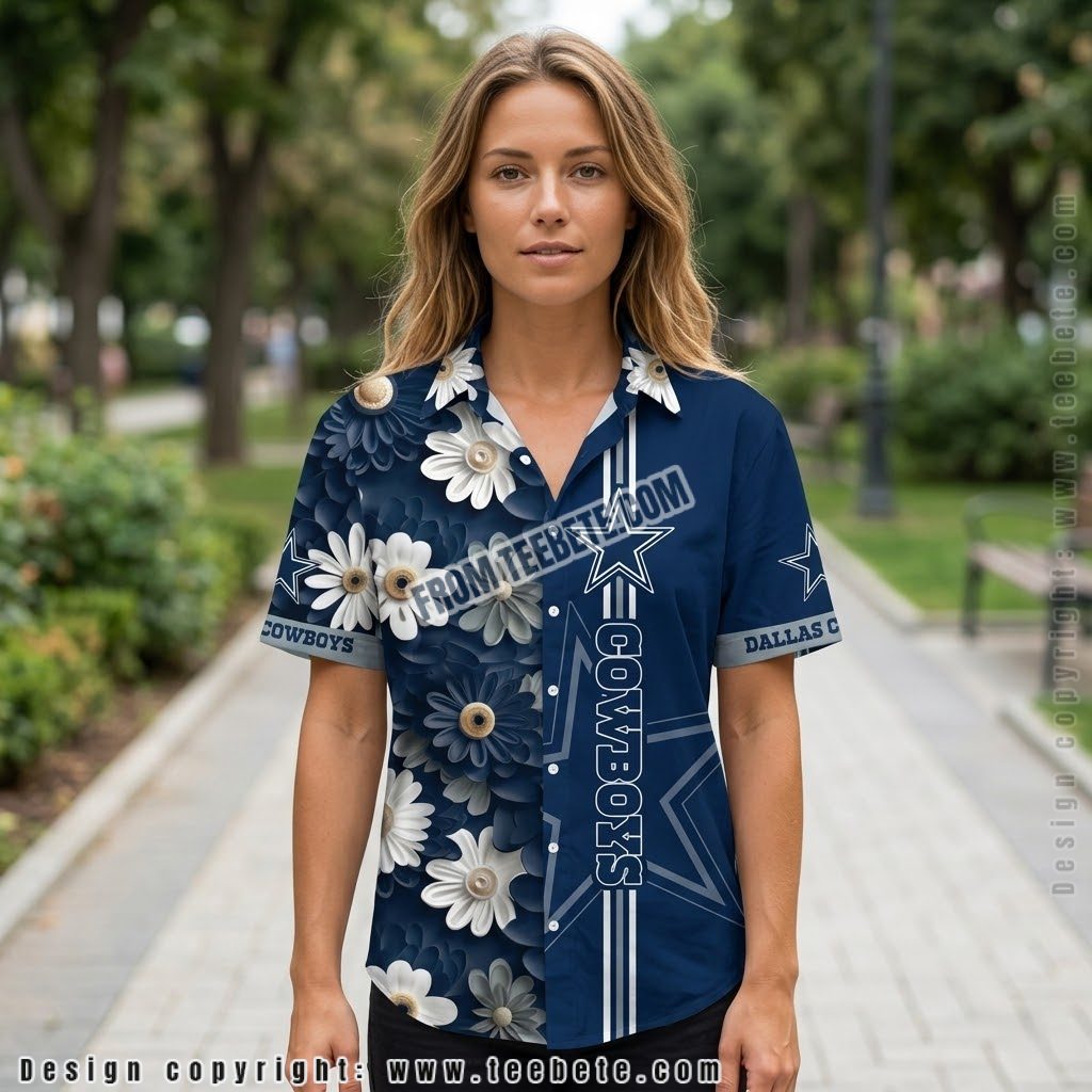 Dallas Cowboys Floral Flag Aloha Shirt Dallas Cowboys Floral Flag Aloha Shirt