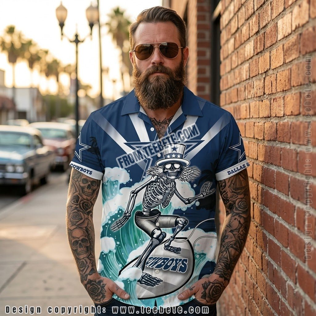 Dallas Cowboys Grateful Dead Surfing Hawaiian Shirt