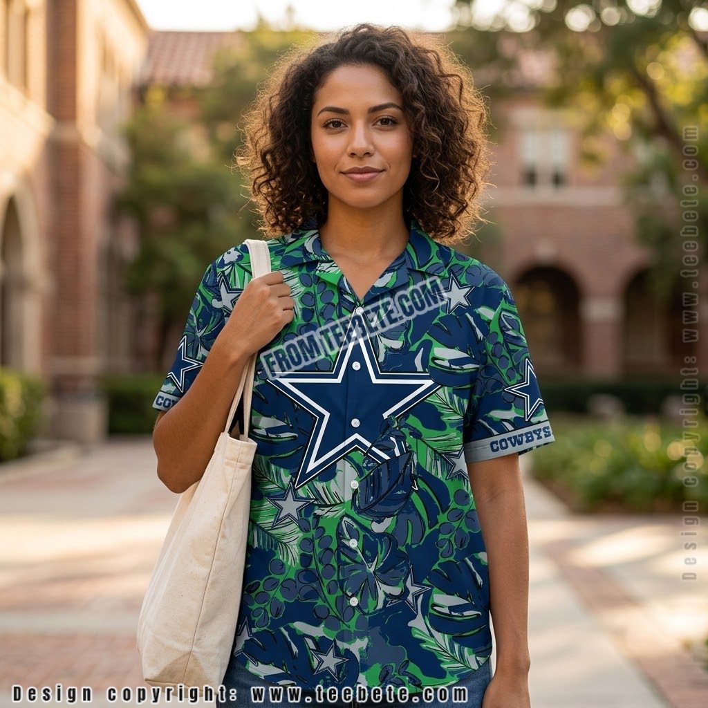 Dallas Cowboys Flamingo Silhouette Hawaiian Shirt