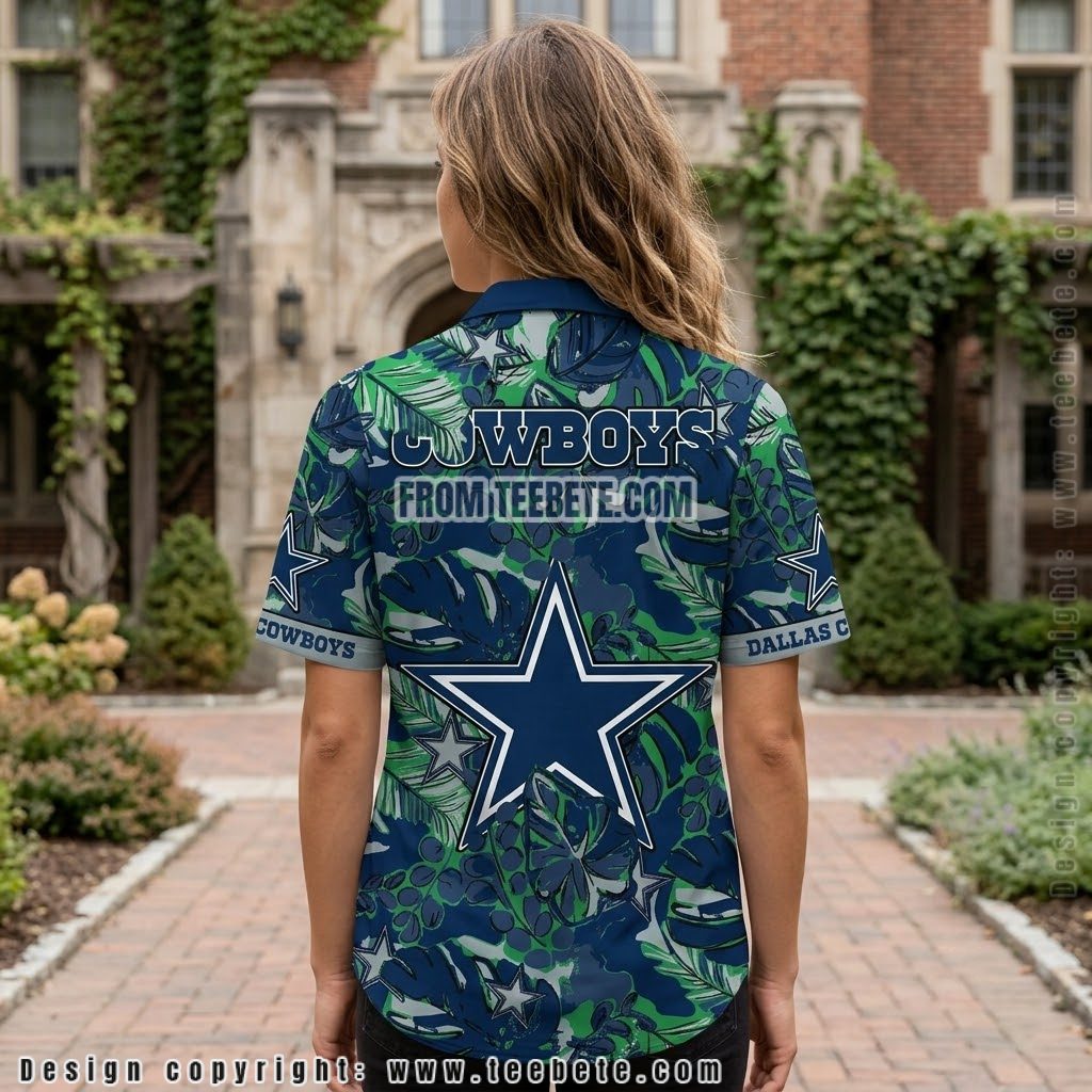 Dallas Cowboys Green Jungle Hawaiian Shirt Version 2 Dallas Cowboys Green Jungle Hawaiian Shirt Version 2
