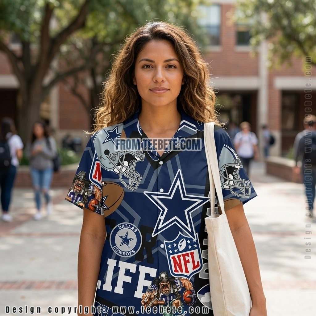 Dallas Cowboys Helmet Mascot Tropical Shirt