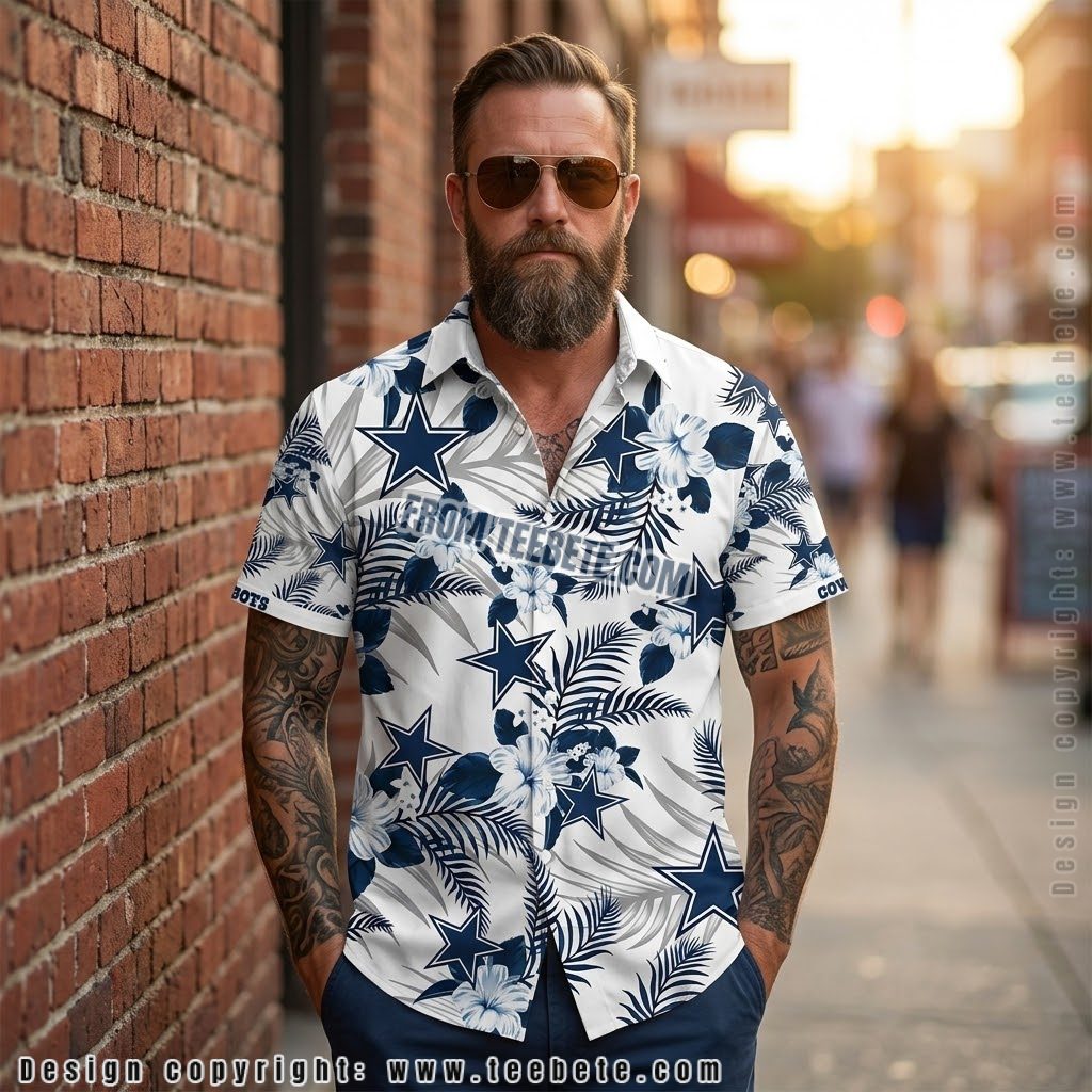Dallas Cowboys Hibiscus Floral Beach Shirt
