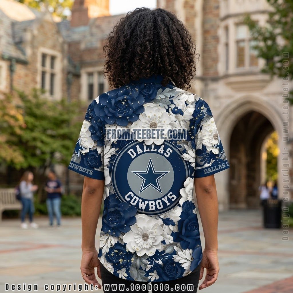 Dallas Cowboys Rose Bloom Aloha Shirt Version 2 Dallas Cowboys Rose Bloom Aloha Shirt Version 2